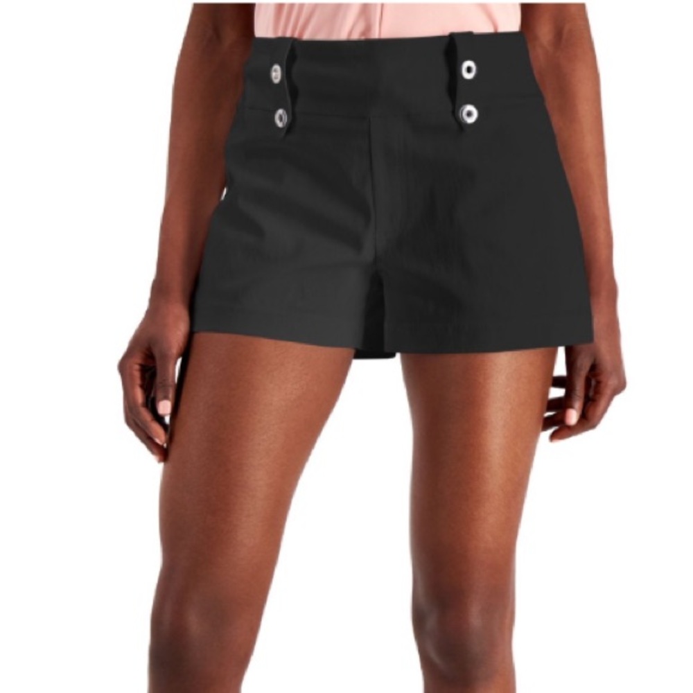 INC International Concepts Bengaline Grommet Belt Loops Shorts
